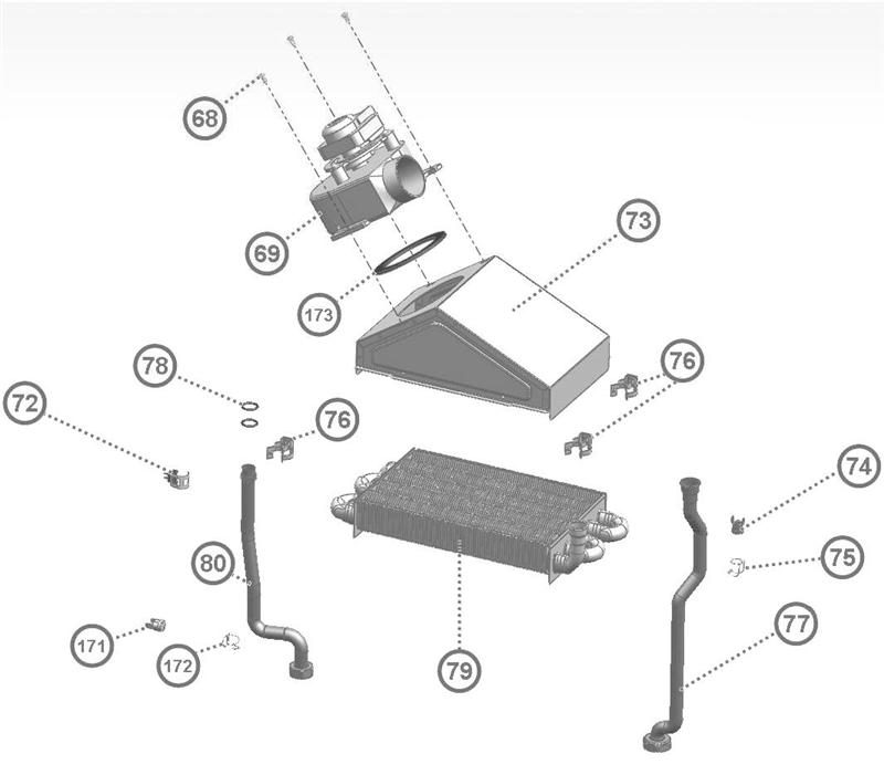 Exploded Diagram for HEAT EXCHANGER