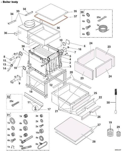Exploded Diagram for BOILER BODY