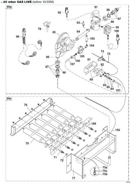 Exploded Diagram for GAS LINE PRE OCT 2000
