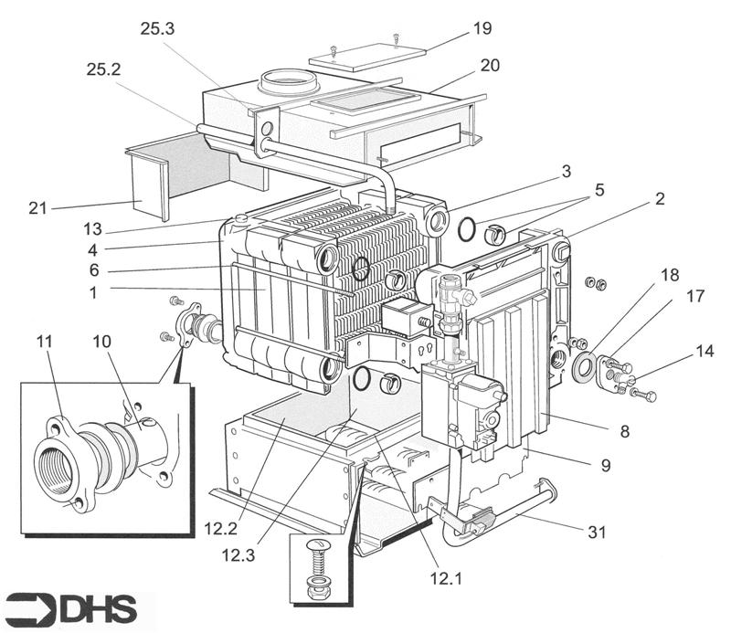 Exploded Diagram for BOILER BODY ASSY