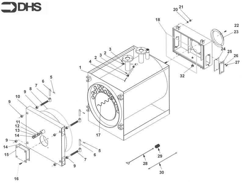 Exploded Diagram for BOILER BODY ASSY 190-1200