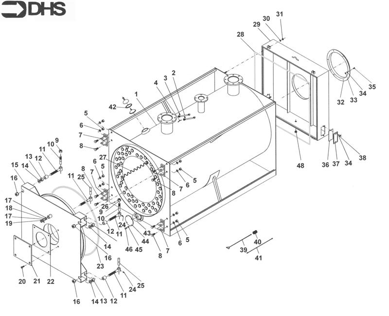 Exploded Diagram for BOILER BODY ASSY 1400-3500
