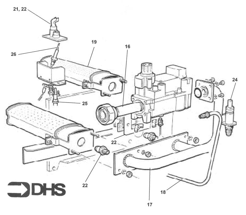Exploded Diagram for BURNER ASSY - HONEYWELL CONTRO