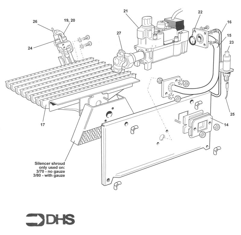 Exploded Diagram for BURNER CONTROLS 100 140P