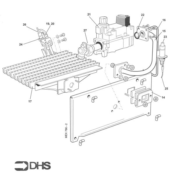 Exploded Diagram for BURNER CONTROLS 60 100P