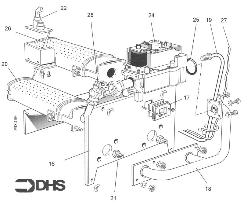 Exploded Diagram for BURNER AND CONTROLS ASSY
