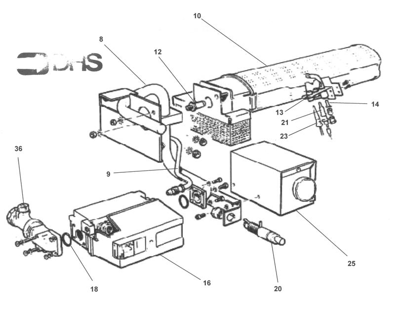 Exploded Diagram for BURNER ASSY