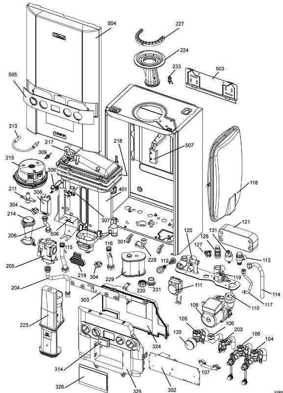 Exploded Diagram for BOILER ASSEMBLY