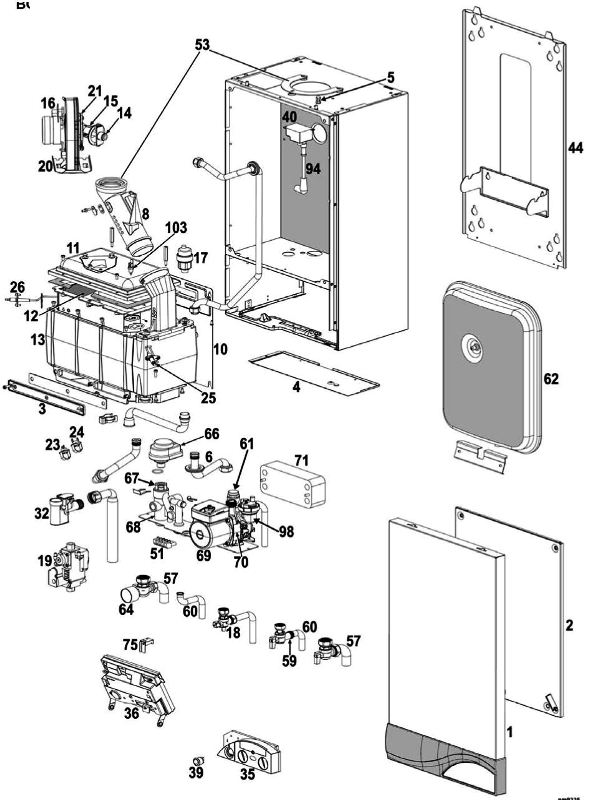 Exploded Diagram for BOILER ASSEMBLY AFTER XF