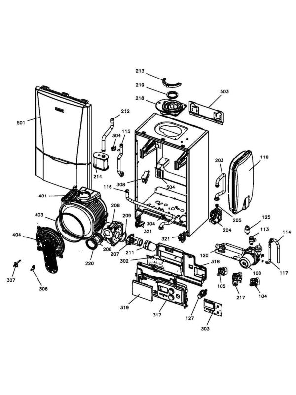Exploded Diagram for BOILER EXPANDED