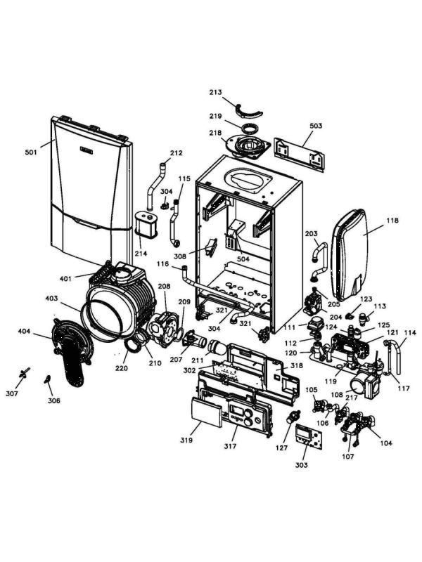 Exploded Diagram for BOILER EXPLODED