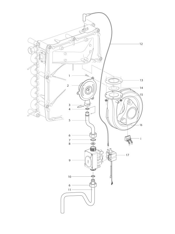 Exploded Diagram for GAS VALVE & FAN