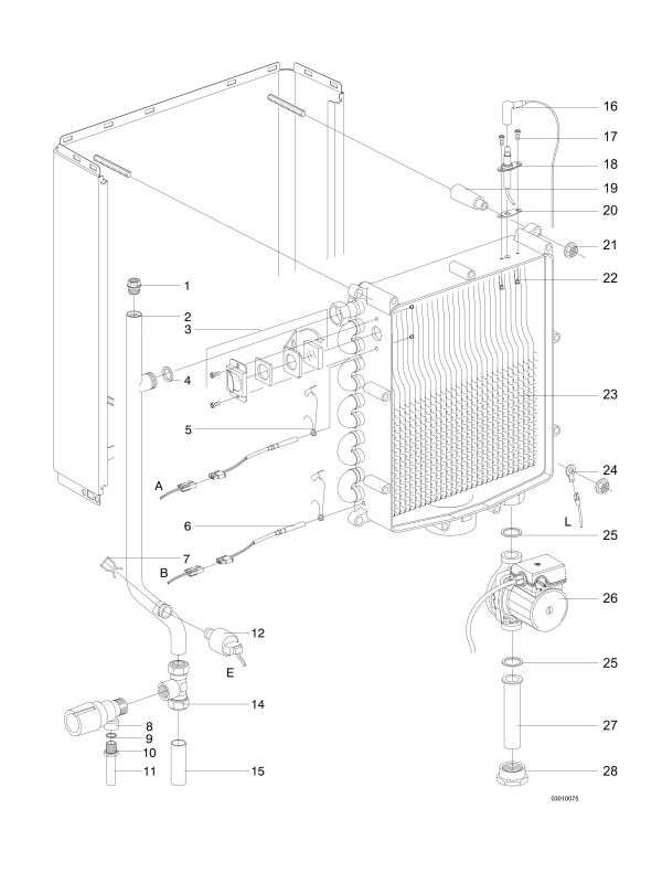 Exploded Diagram for HEAT EXCHANGER