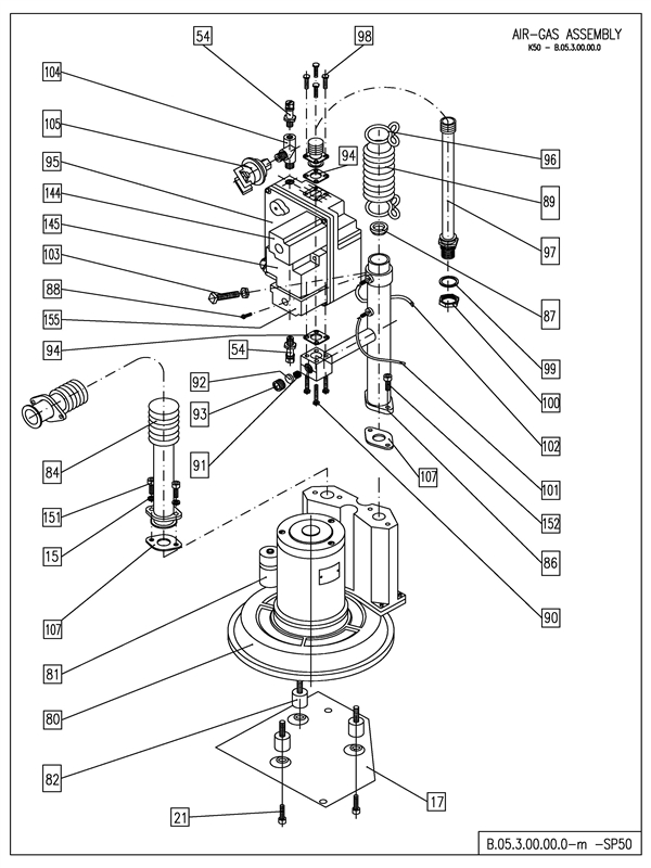 Exploded Diagram for AIR GAS ASSY