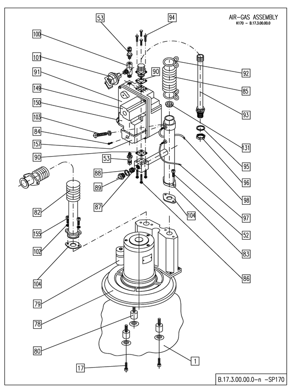 Exploded Diagram for AIR GAS ASSY