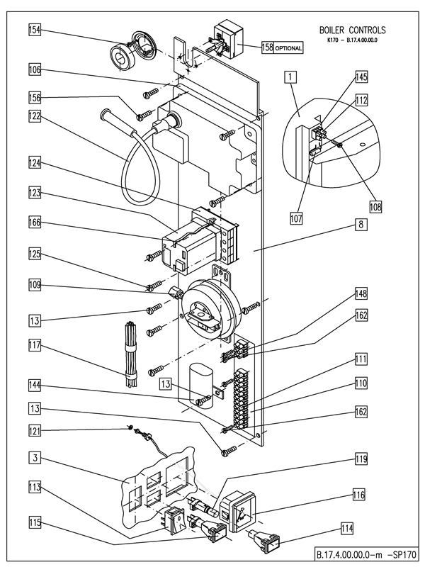 Exploded Diagram for BOILER CONTROLS ASSY