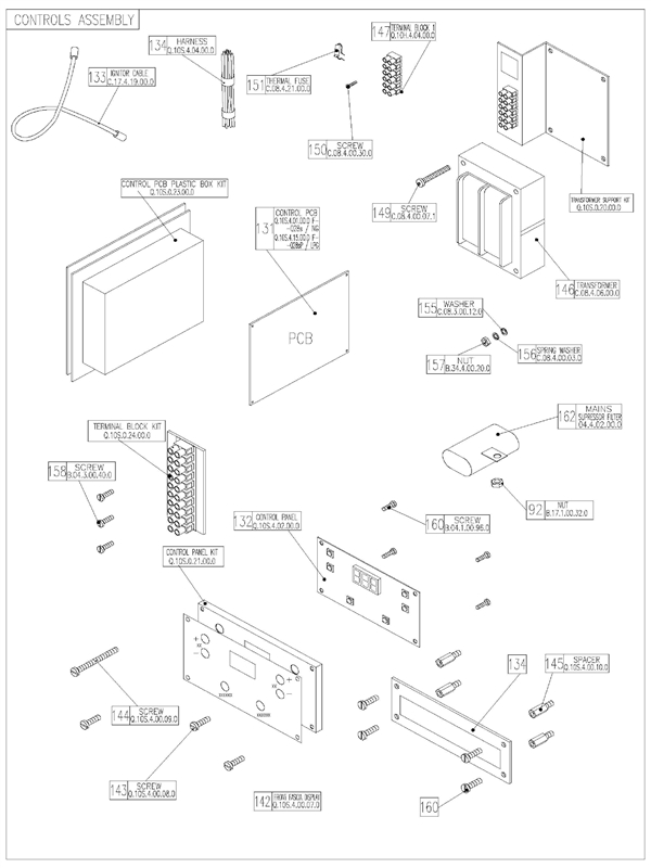Exploded Diagram for BOILER CONTROLS ASSY