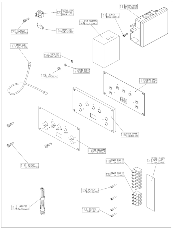 Exploded Diagram for BOILER CONTROLS ASSY
