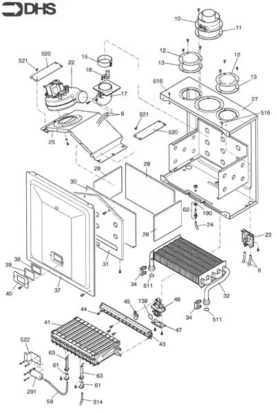 Exploded Diagram for COMBUSTION BOX