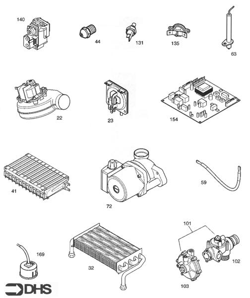 Exploded Diagram for SHORT PARTS LIST