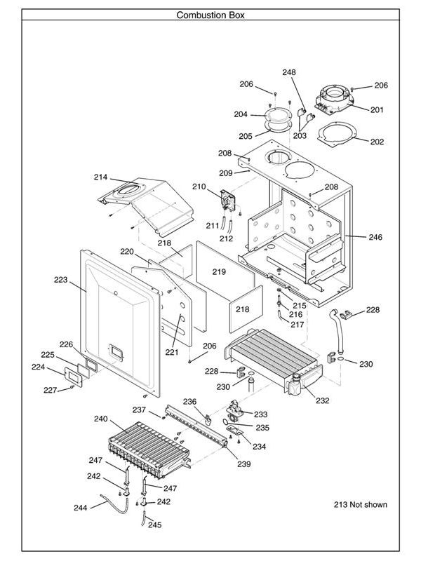 Exploded Diagram for COMBUSTION BOX