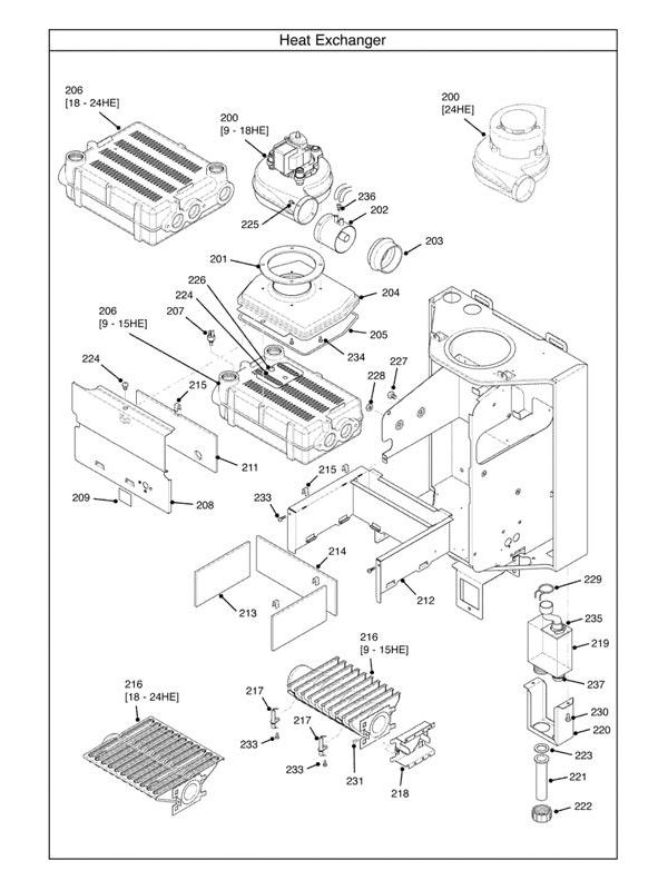 Exploded Diagram for HEAT EXCHANGER