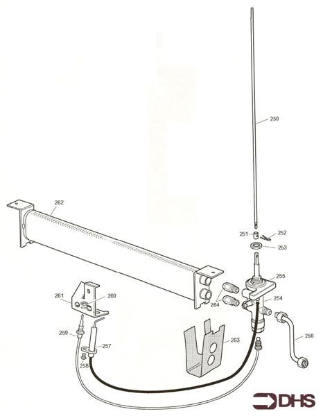 Exploded Diagram for GAS ASSY AUG 98 ONWARDS