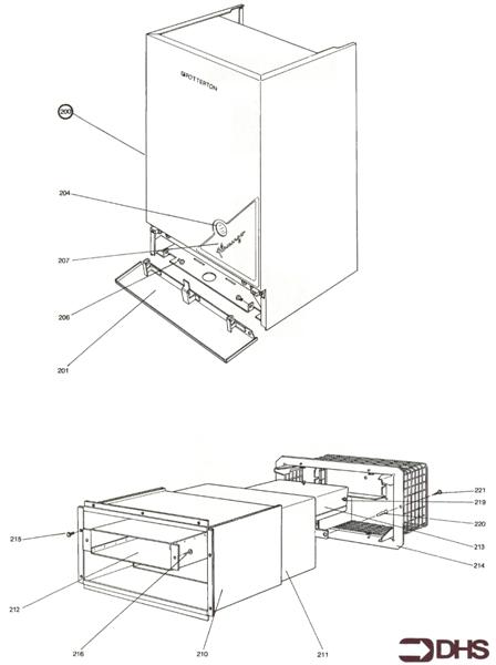 Exploded Diagram for CASING AND BOILER CONTROLS ASS