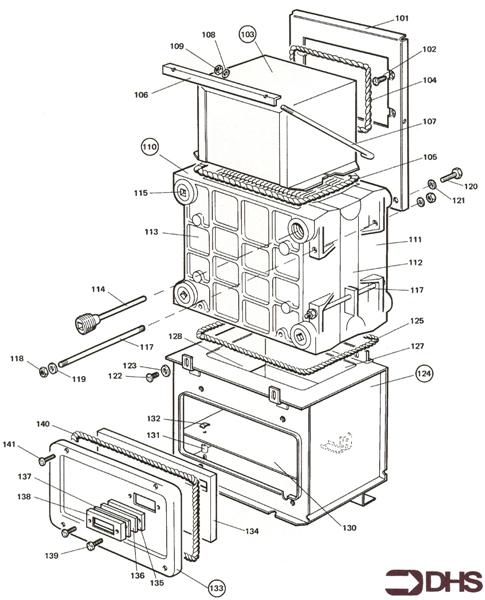 Exploded Diagram for FLUEHOOD/ COMBUSTION CHAMMBER