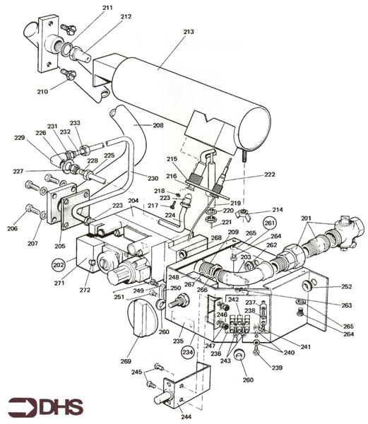 Exploded Diagram for GAS CONTROLS / BURNER AND TERM