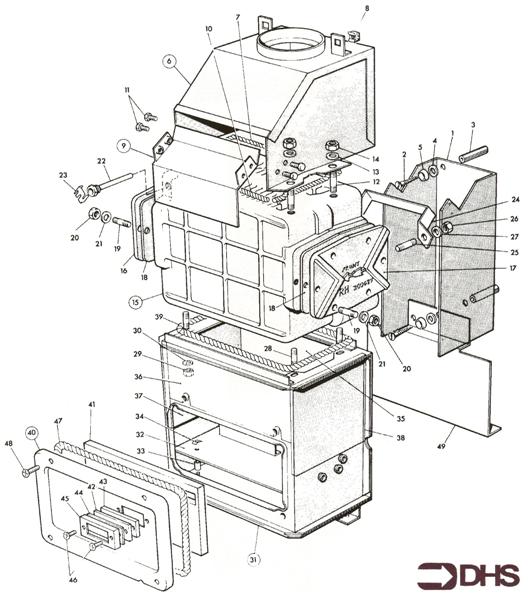 Exploded Diagram for FLUEHOOD/ COMBUSTION CHAMMBER