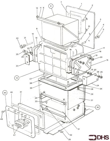Exploded Diagram for HEAT EXCH / COMB & FLUEHOOD AS