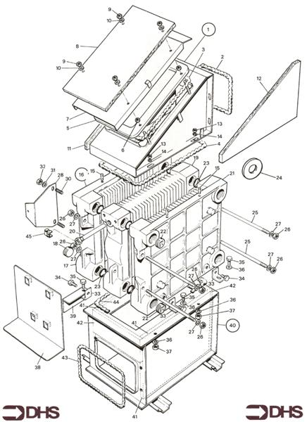 Exploded Diagram for HEAT EXCH / COMB & FLUEHOOD AS