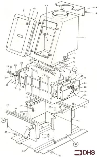 Exploded Diagram for HEAT EXCH / COMB & FLUEHOOD AS