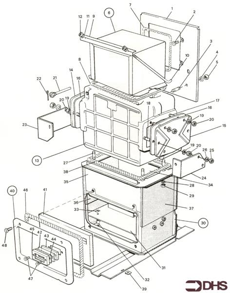 Exploded Diagram for HEAT EXCH / COMB & FLUEHOOD AS