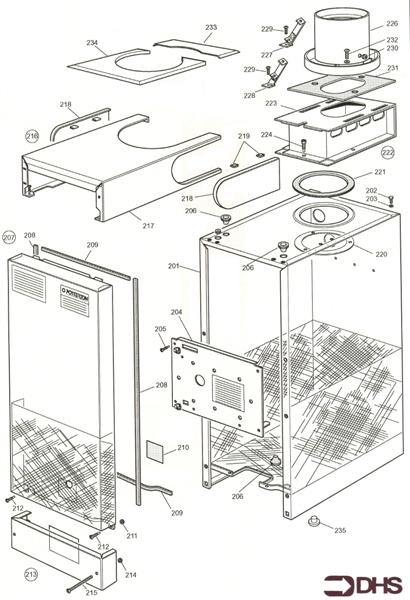 Exploded Diagram for CASING AND FLUE ASSY - CF