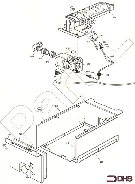 Exploded Diagram for GAS ASSY AND COMB CHAMBER