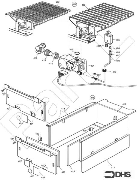Exploded Diagram for GAS ASSY AND COMB CHAMBER