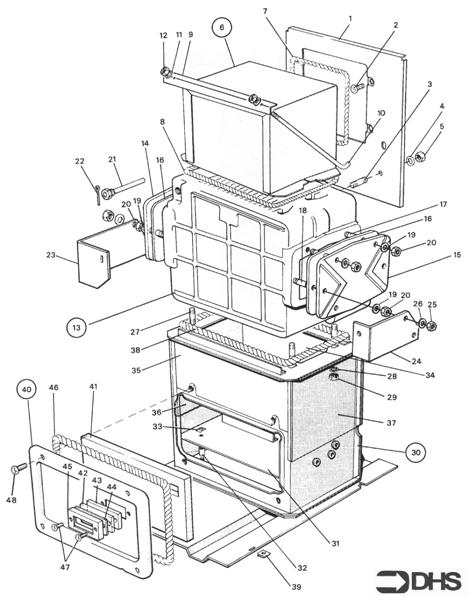 Exploded Diagram for HEAT EXCH. COMB. CHAMBER AND F