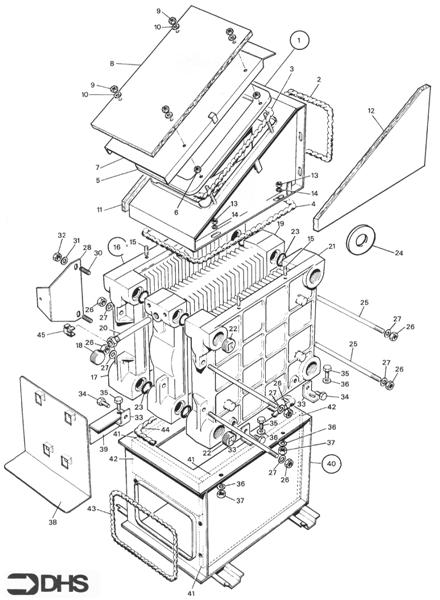 Exploded Diagram for HEAT EXCH. COMB. CHAMBER AND F