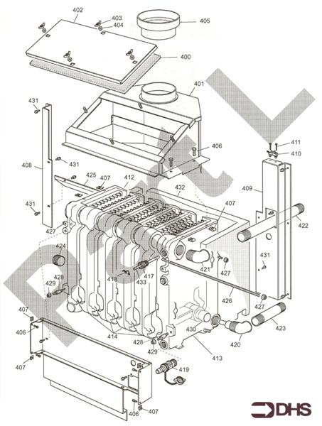 Exploded Diagram for HEAT EXCHANGER - FLUE ASSY
