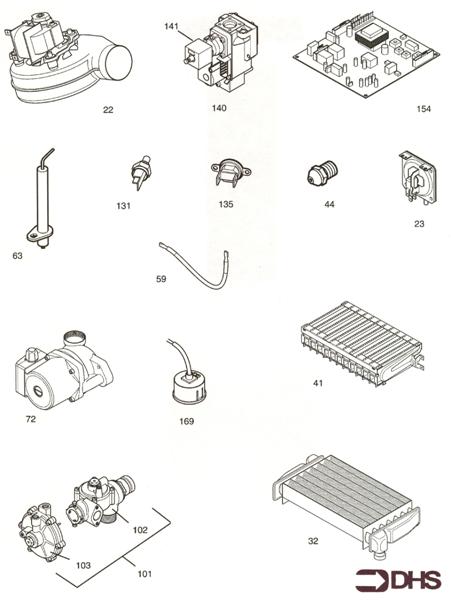 Exploded Diagram for SHORT PARTS LIST