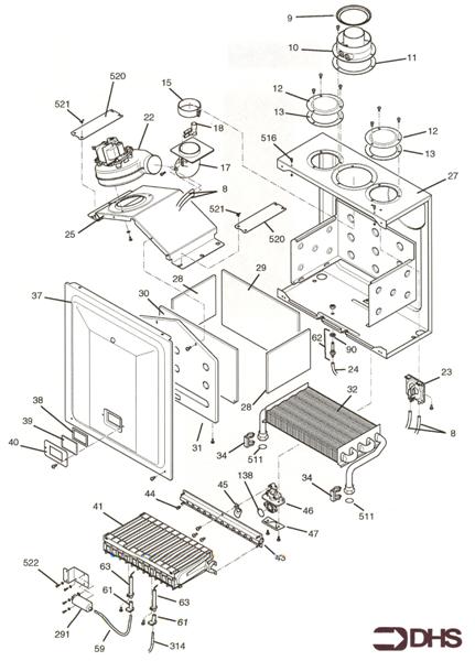 Exploded Diagram for COMB CHAMBER