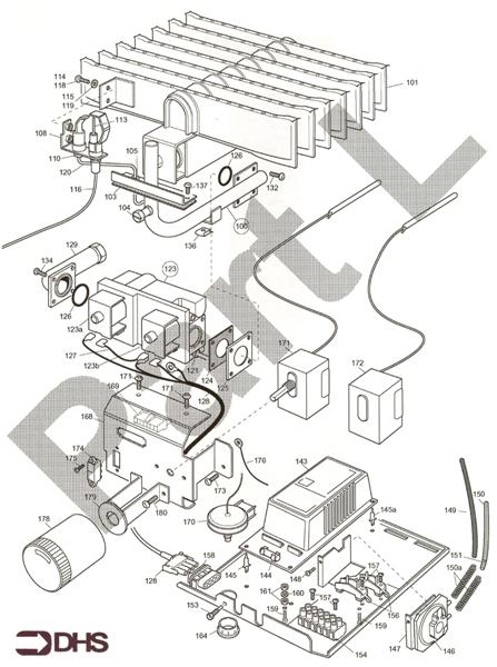 Exploded Diagram for GAS AND BOILER CONTROL ASSY