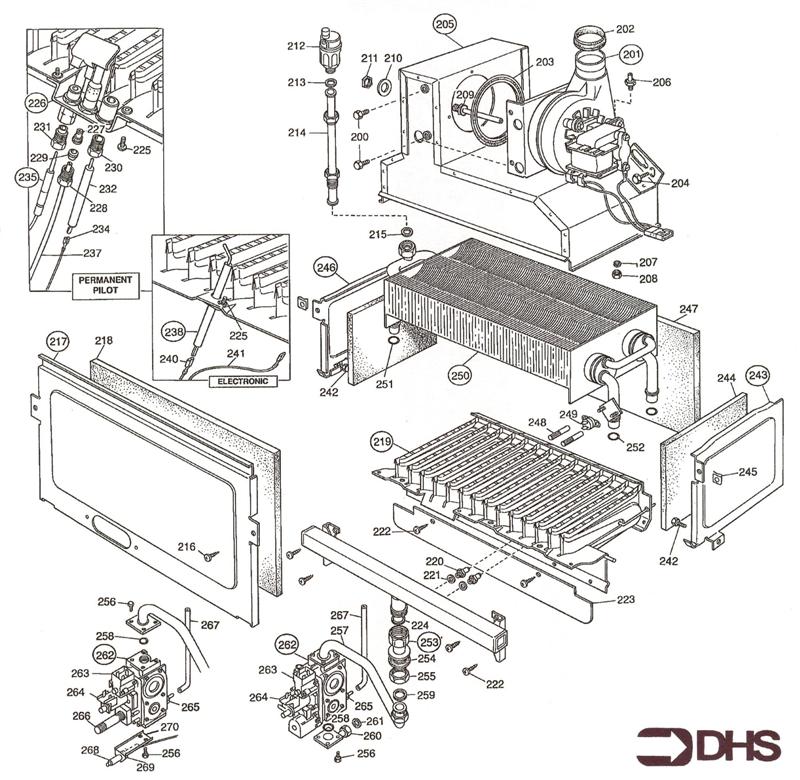 Exploded Diagram for BOILER - GAS CONTROL ASSY