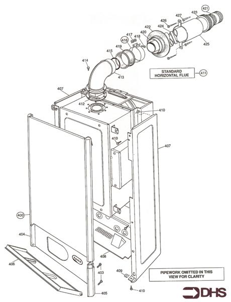 Exploded Diagram for CASING - FLUE ASSY