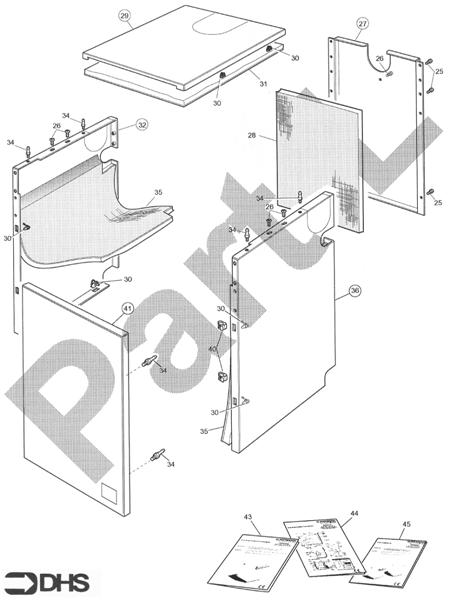 Exploded Diagram for OUTER CASING 70/90L & 90/110L