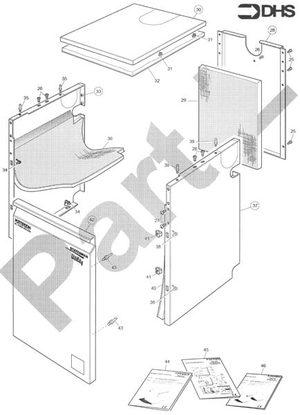 Exploded Diagram for OUTER CASING ASSY 70/90L & 90/
