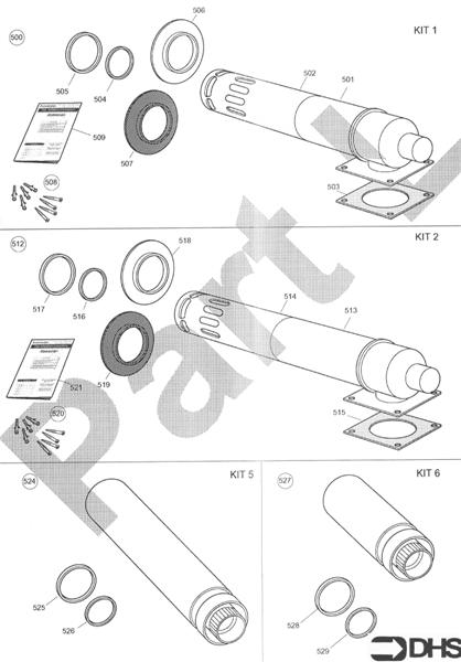Exploded Diagram for FLUE KITS