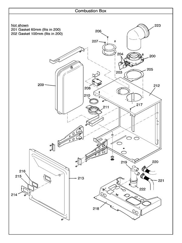 Exploded Diagram for COMBUSTION BOX